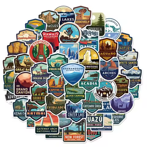 50PCS National Park Landscape Graffiti Stickers DIY Luggage Speaker Skateboard Water Cup Notebook Wa