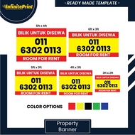 PROPERTY BANNER HIGH QUALITY MURAH/House For Sale/House For Rent/Room For Sale/Room For Rent