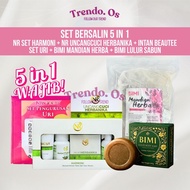 (COMBO PANTANG) NR HARMONI SET + NR UNCANG CUCI + INTAN BEAUTEE SET URI + BIMI SABUN LULUR + MANDIAN