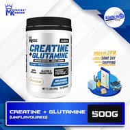 Muscle Kingdom Creatine + Glutamine 500gram Unflavoured Halal, Creatine, Fitness