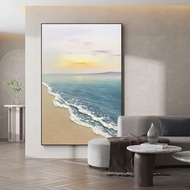 Abstract sky blue sea canvas wall painting 60 x 90 cm