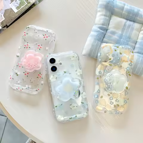 For Realme 12 Pro Plus 11 10 9i 8i 8 Pro C67 C65 C55 C53 C33 C35 C21 Color Flower Quicksand Grip Tok
