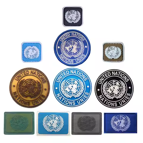 Un United Nations U.N. Badge Pvc Embroidery Tactical Airsoft Patch Badge Hook Brassard Combat Armban
