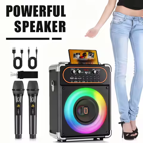 Jyx Large-Sized Karaoke Speaker, Bluetooth Speaker with Microphone, Portable Wireless Speaker with 2