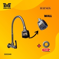 STAINLESS STEEL WALL MOUNTED FLEXIBLE SINK TAP / FAUCET | KEPALA PAIP SINKI