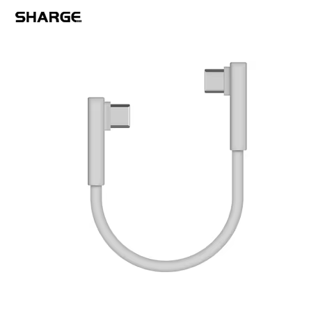 SHARGE L-shaped (Data & Charging) USB C to USB C Cable, 10Gbps Data Transfer 240W , 90 Degree Type C