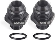 ZHSYMX 8AN Flare to 6AN ORB Male O-ring Boss Fuel Pump Rail Adapter Fitting Aluminum Black 2PCS