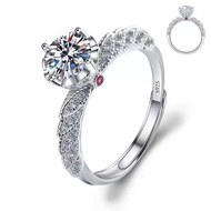 2 carat moissanite full diamond open ring, eight hearts and eight arrows, suitable for women