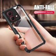 Transparent Acrylic Heavy Duty Shockproof Coque For Motorola Moto G84 5G Case TPU Soft Frame Protect