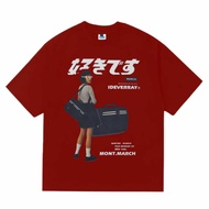Tshirt Vintage Kaos Ideverray lengan pendek Putih