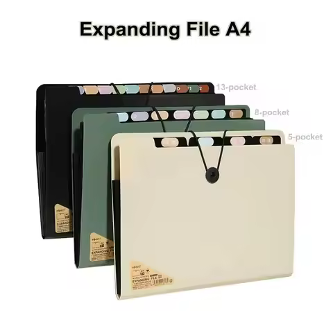 Expanding File Folder A4 Paper Organizer Classification Pocket File Organizer Horizontal A4 Folder F