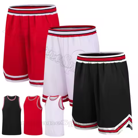 Men Children Basketball Shorts Kits Kid Shoot Ball Shirt Backspin Ball Sports Clothes Throwback Bask