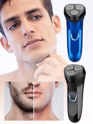 1入組電動剃鬚刀可充電三刀頭修鬍器，男士專用，適合家用和旅行使用