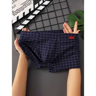 Classic Plaid Men's Men's Boxer Briefs Teenager Student Boxer Briefs Boys Breathable Comfortable Box