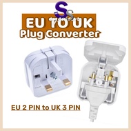 (1 PCS) EU To UK FUSED Power Converter EURO 2 Pin Plug To UK 3 Pin Plug Top Travel Adaptor Socket Op