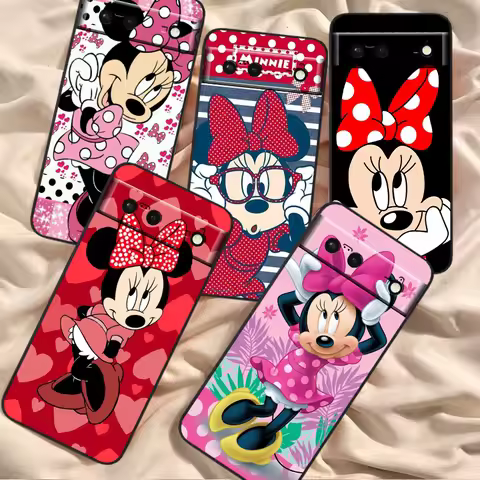 Mickey Minnie Mouse Cartoon For Google Pixel 8 7A 7 6A 6 5A 5 4 4A XL 5G Black Silicon Shockproof Sh