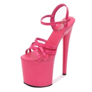 เซ็กซี่ รองเท้าแตะส้นสูงการแสดงเต้นรำบนเวทีกันน้ำแพลตฟอร์มบางส้นเหล็กท่อเต้นรำ 20Cm รองเท้าส้นสูงผู้