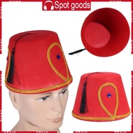 WIN Elegant Fez Hat Turkish Hat Stylish Moroccan Headwear with Decorative Detail Festive Fez Hat Mor