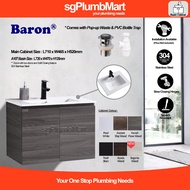 Baron x sgPlumbMart A107 Stainless Steel Basin Cabinet Set with Ceramic Basin