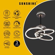 陽光 - CFEB-100W LED黑色三環型伸縮扇葉風扇燈 3000-6500K #LED風扇燈 #LED吊燈 #LED天花燈 #家居燈飾