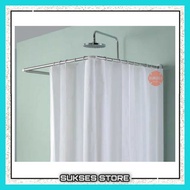 U and L-Shaped Shower Curtain Rod / Bathroom Curtain Pole / Fitting Room Curtain Pole