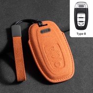 Leather Case Cover Car Key Protector Shell Fob Accessories For Audi A3 B9 A6 C8 A7 S7 A8 D5 S8 Q5 Q7
