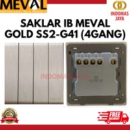 Switch Meval 4 Gang 1 Way Switch Gold Hairline - SS2-G41