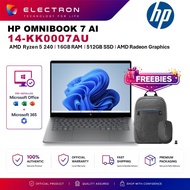 HP OmniBook 7 AI 14-kk0007AU / 14-kk0008AU 14" 2K IPS Laptop ( R5 240, 16GB, 512GB SSD, ATI, W11, HS