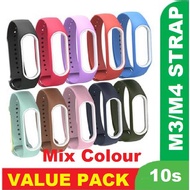 [Value Pack] 10pcs Mix Colour M3 Silicone Watchband Strap M3/Mi Band3 Replacement Strap/ M4/Mi Band4