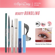 AMY'S DIARY 3Pcs Special Bundling Eye Make Up Set Eyebrow Mascara Eyeliner Slim Waterproof