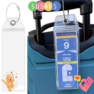 SUSANS Suitcase Label Holder, Waterproof PVC Cruise Luggage Tag Holders, Durable Zip Seal Pouch Stee
