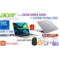 Acer Aspire Lite AL16-54P Core-5-120U / AL16  i5-1334U/ i5-1235U - Max.up to 32GB/ 512GB SSD/ 16.0"W