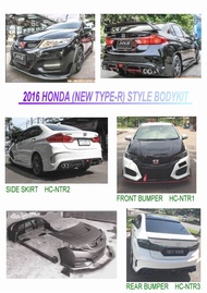 Honda city 2014 2015 2016 type R concept bodykit body kit front rear Bumper side skirt lip diffuser 