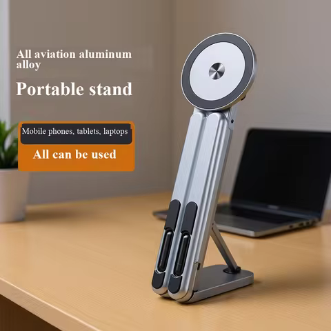 New Magnetic Aluminum Alloy Flat Panel Bracket, Portable Multi-Function Flat Panel Phone Notebook Un