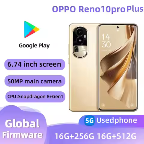 oppo Reno10pro+ 5G Android CPU Qualcomm Snapdragon 8+Gen1 Unlocked 6.74 inch 16GB RAM 256GB ROM All 