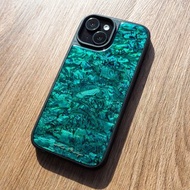 青色 鮑魚貝殼 手工手機殼 適用iPhone16,15,14,13,12,11 Pro Max