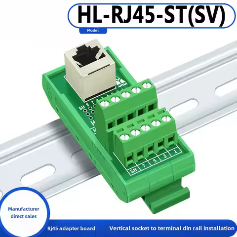 RJ45 Adapter Terminal, Cat5e Cat6 Adapter Board, Network Port with DIN35 Guide Rail Installation