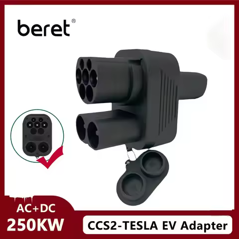 BERET CCS2 to Tesla AC+DC Adapter Fit for Tesla Model 3/X/Y CCS2 Combo NACS Adapter Support CCS2 and