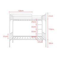 KitchenZ 6.4FT Double Decker Bed Frame (support up to 500kg) Katil Dua Tingkat / White/Grey/Black-HM