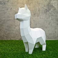 DIY手作3D紙模型擺飾 壁飾 掛飾 小動物系列 - 草泥馬