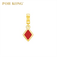 POH KONG 916/22K Gold Auspicious Gold Red Diamond Charm Pendant