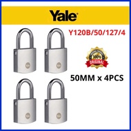 YALE Y120B Series Outdoor [ New Boron Shackle ] Brass Padlock with Chrome Finish / Mangga Rumah