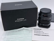 95% New Fujifilm Fujinon XF 35mm F1.4 R lens X Mount Made in Japan 富士鏡頭 行貨過保有保用證 Fuji Film 35 高質素輕便街