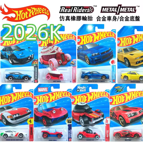 2026K Hot Wheels Premium Alloy Car Model BMW M4 GT3 Nissan GTR Ferrari Porsche F1 Racing Mini Vehicl