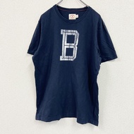 Brooks Brothers 短袖印花 T 卹，海軍藍，L 碼，古著。