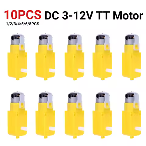 1-10PCS DC 3-12V TT Motor Module Robot Intelligent Car Dual Shaft Geared Motor Gearmotor Gearbox Mot