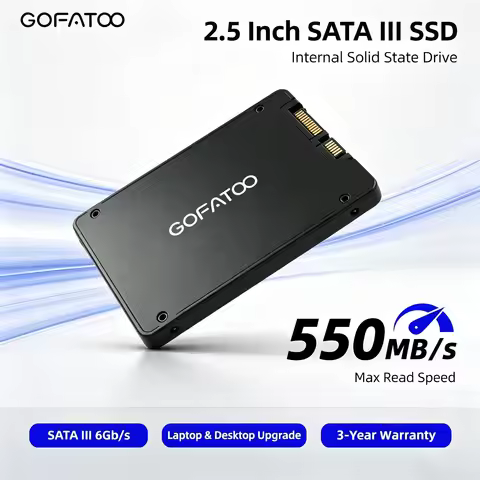 GOFATOO 2.5 Inch SATA III Internal SSD, Up To 550MB/s Solid State Drive 128GB 256GB 512GB For Laptop