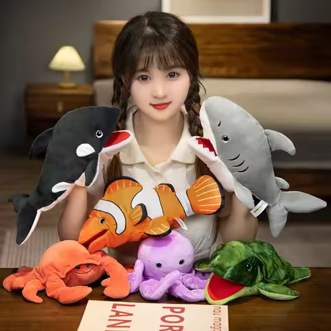 Stuffed Plush Animals Toys Hand Finger Story Puppet Kawaii Dolls Educational Toys Octopus Penguin Cl