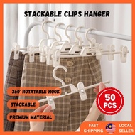 50PCS Pants Hanger Trouser Clip Hanger Plastic Hanger Seluar Hanger Baju Hanger Tudung Hanger Penyak