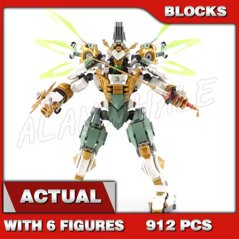 912pcs Shinobi Lloyd's Titan Mech Samurai Highly Posable Robot Detachable Flyer 11331 Building Block